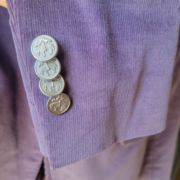 RARE 346 Brooks Brothers Blazer 8P Purple Milano Fit Corduroy Silver Button Pads - Picture 7 of 11